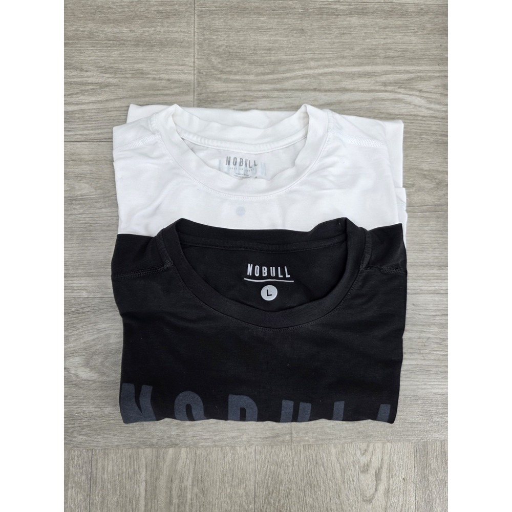 x2 NOBULL Men's Large Performance Training T-Shirts CrossFit & Logo Active